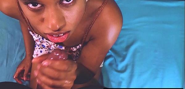  Eye Contact, I Jerked His Giant Cock For Money To Feed My Family, Giving Huge BBC Handjob Then He Cumshot My Face & Titties. Shy Ebony Geek Msnovember on Sheisnovember